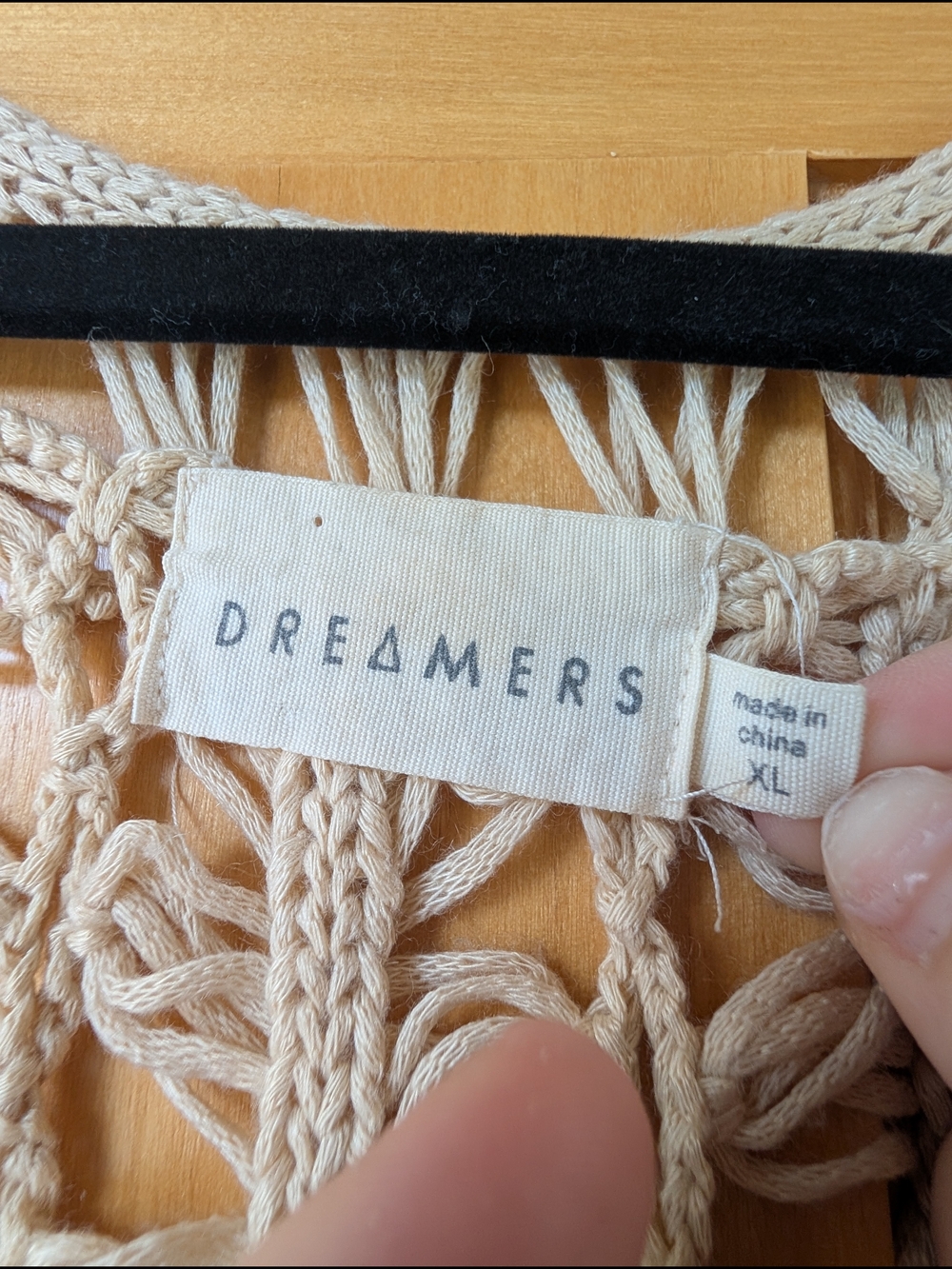 Dreamers Macramé Open Crochet Vest in Natural Cream - Picture 2 of 9